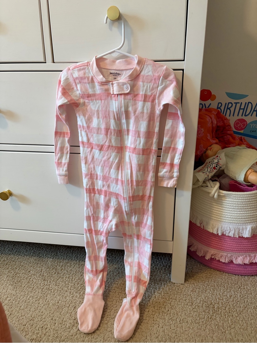 Burt’s Bees Baby Watercolor Plaid Zip Footie 24 Months